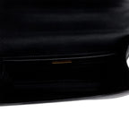 White/Black Saffiano Lux Chain Shoulder Bag