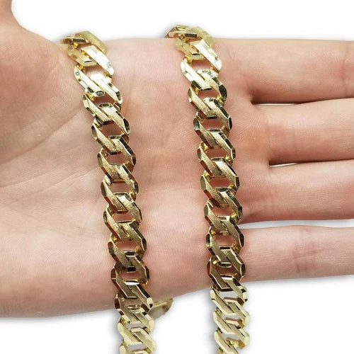 8.6MM 10k Yellow Handmade Gourmette Gold Chain MGC-055 Coeur Cult Core