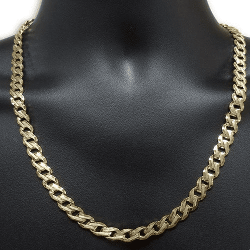 8.6MM 10k Yellow Handmade Gourmette Gold Chain MGC-055 Coeur Cult Core
