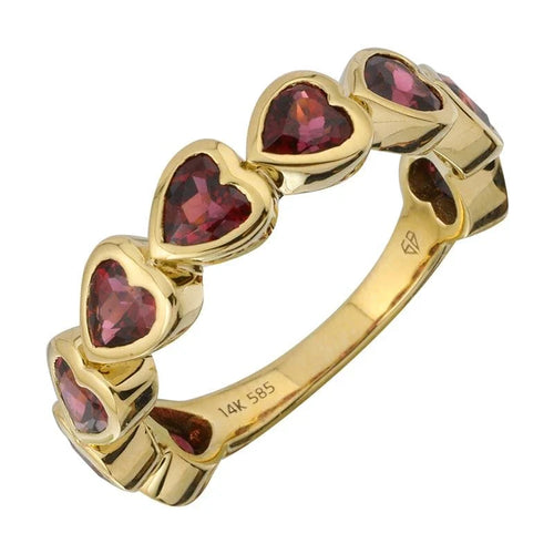 14k Yellow Gold Heart Shape Rhodolite Ring Coeur Cult Core
