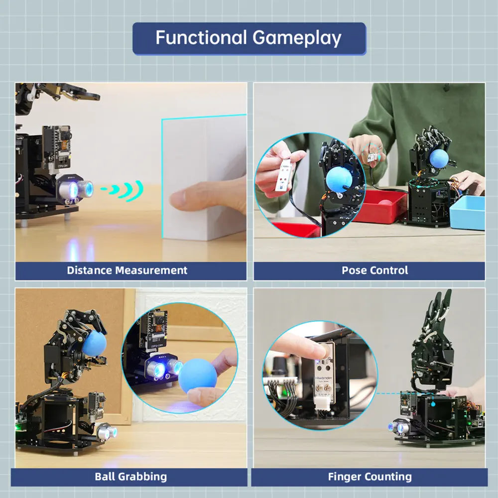 uHand UNO Open Source AI Bionic Robot Hand Support Somatosensory Control, Arduino Programming (Starter Kit - Right Hand)