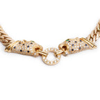 14k Yellow Gold Emerald, Sapphire &amp; Diamond Panther Necklace Coeur Cult Core