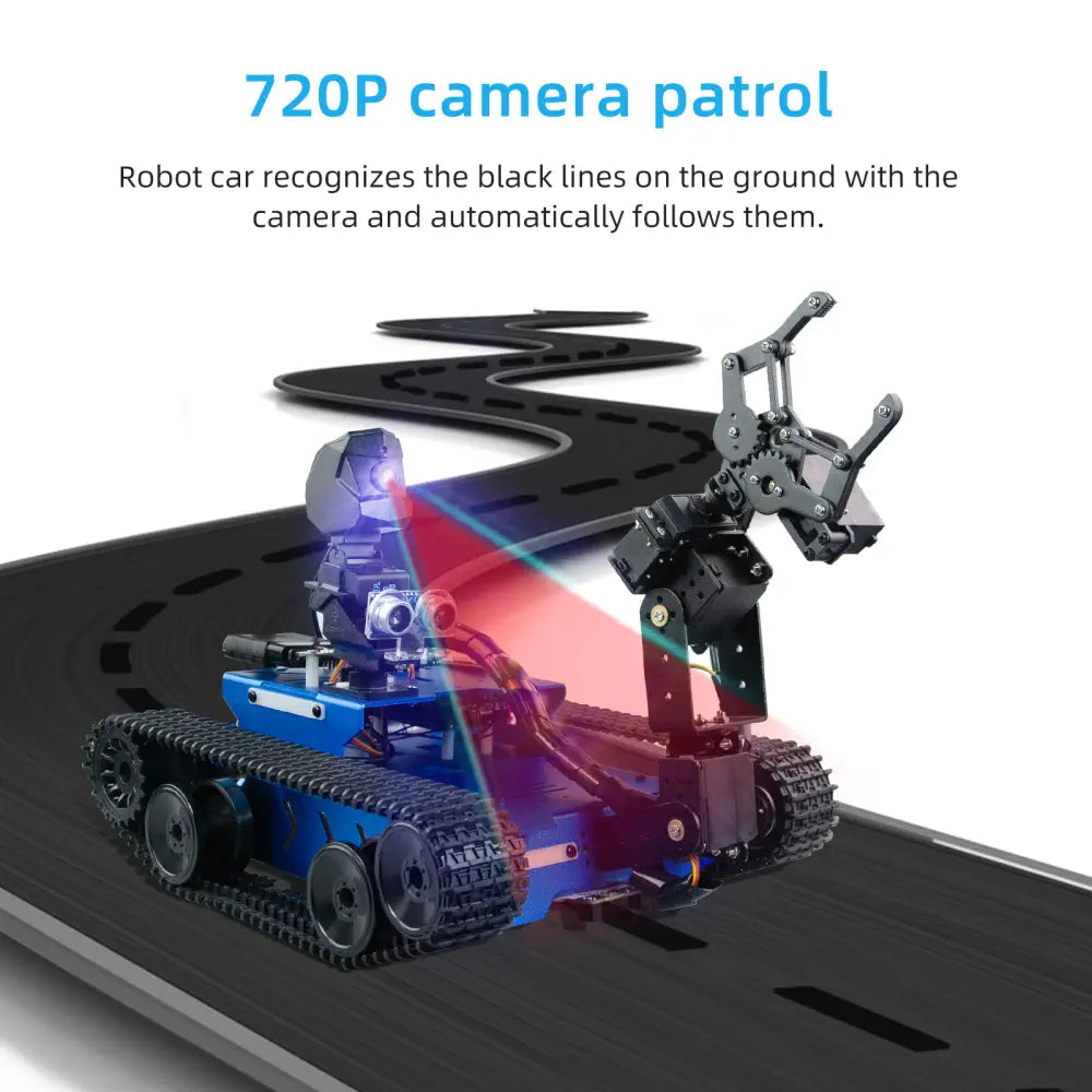 XiaoR GEEK GFS-X crawler-type AI programmable robot car with Raspberry Pi 4B 4G development kits Coeur Cult Core