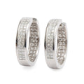 18k White Gold 1.05 tcw. Diamond Hoop Earrings