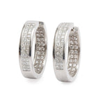 18k White Gold 1.05 tcw. Diamond Hoop Earrings