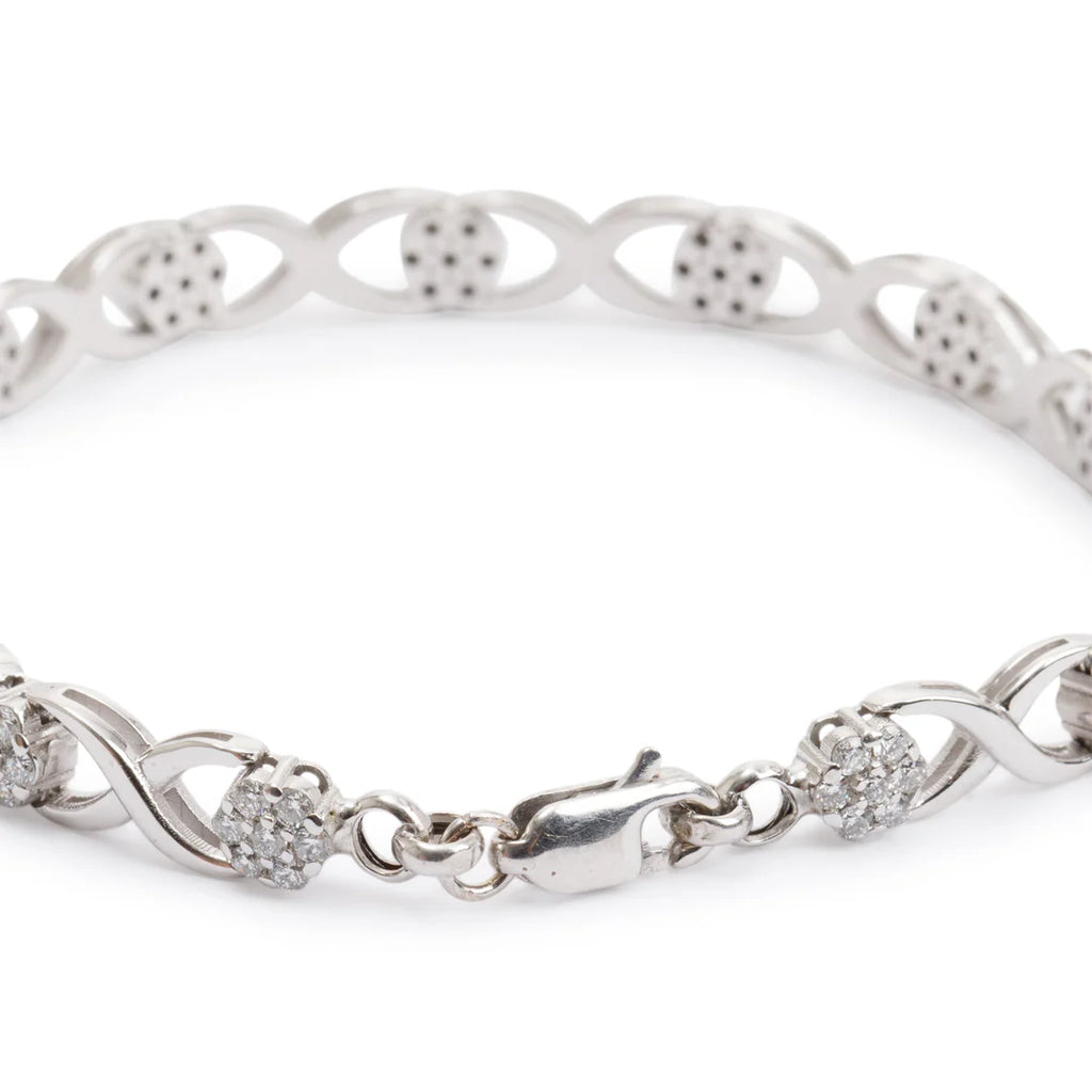 18k White Gold 1.82 tcw. Diamond Link Bracelet