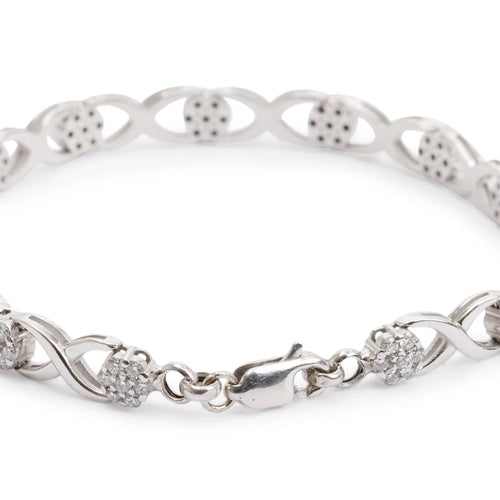 18k White Gold 1.82 tcw. Diamond Link Bracelet