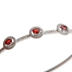 18k White Gold Ruby &amp; Diamond Bangle Bracelet