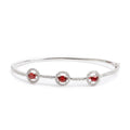 18k White Gold Ruby &amp; Diamond Bangle Bracelet