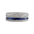 18k White Gold Sapphire &amp; Diamond Ring, Size 7