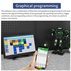 Humanoid Robot, Smart Boxing, Football, Dancing Robot, Graphical Programmable with Phone and Windows PC App, DIY Armored RC Robot with servo Lights