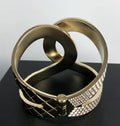 Chanel 17B light gold crystal cuff bracelet Coeur Cult Core