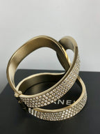 Chanel 17B light gold crystal cuff bracelet Coeur Cult Core