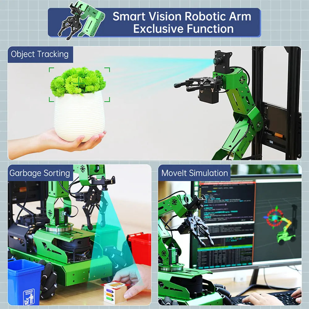 JetAuto Pro ROS1 ROS2 Robot Car with Vision Robotic Arm Powered by Jetson Nano Support SLAM Mapping/ Navigation/ Python (Ultimate kit with Jetson Nano 4GB）