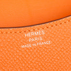2022 Orange Veau Epsom Constance Slim Compact Wallet w/ Box &amp; Insert