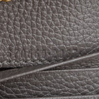 Grey Calfskin Leather Zumi Chain Card Case Wallet w/ Box