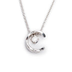 18k White Gold Diamond Coco Pendant Necklace