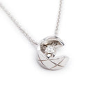 18k White Gold Diamond Coco Pendant Necklace