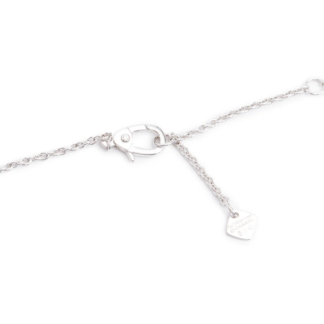18k White Gold Diamond Coco Pendant Necklace