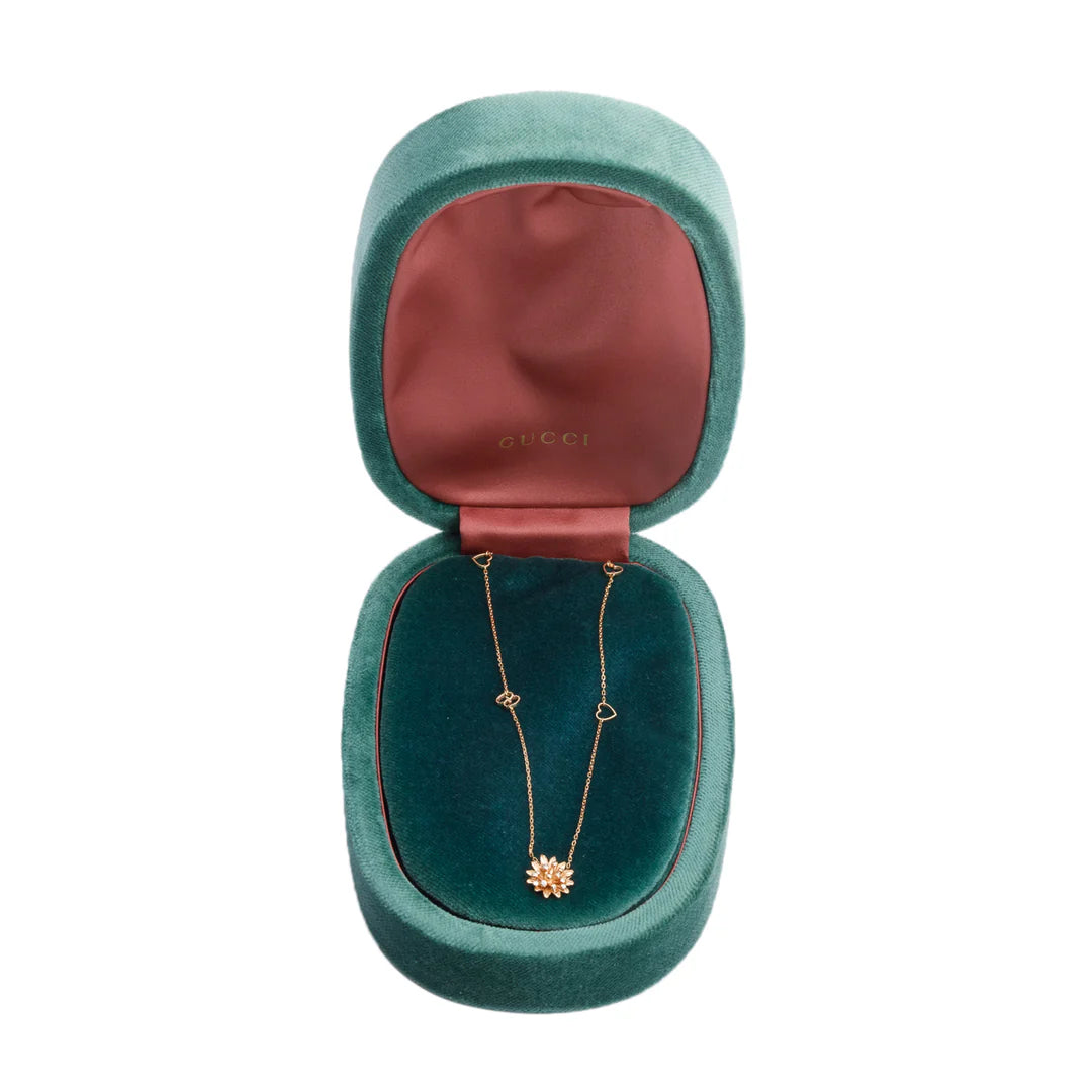 18k Rose Gold Diamond Flora Necklace w/ Box