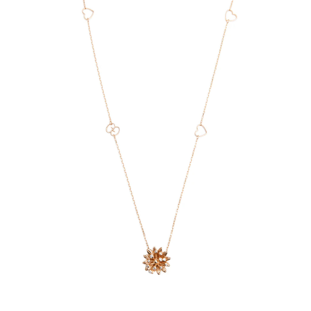 18k Rose Gold Diamond Flora Necklace w/ Box