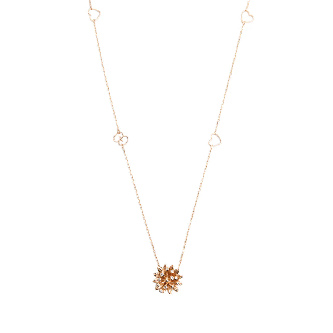 18k Rose Gold Diamond Flora Necklace w/ Box