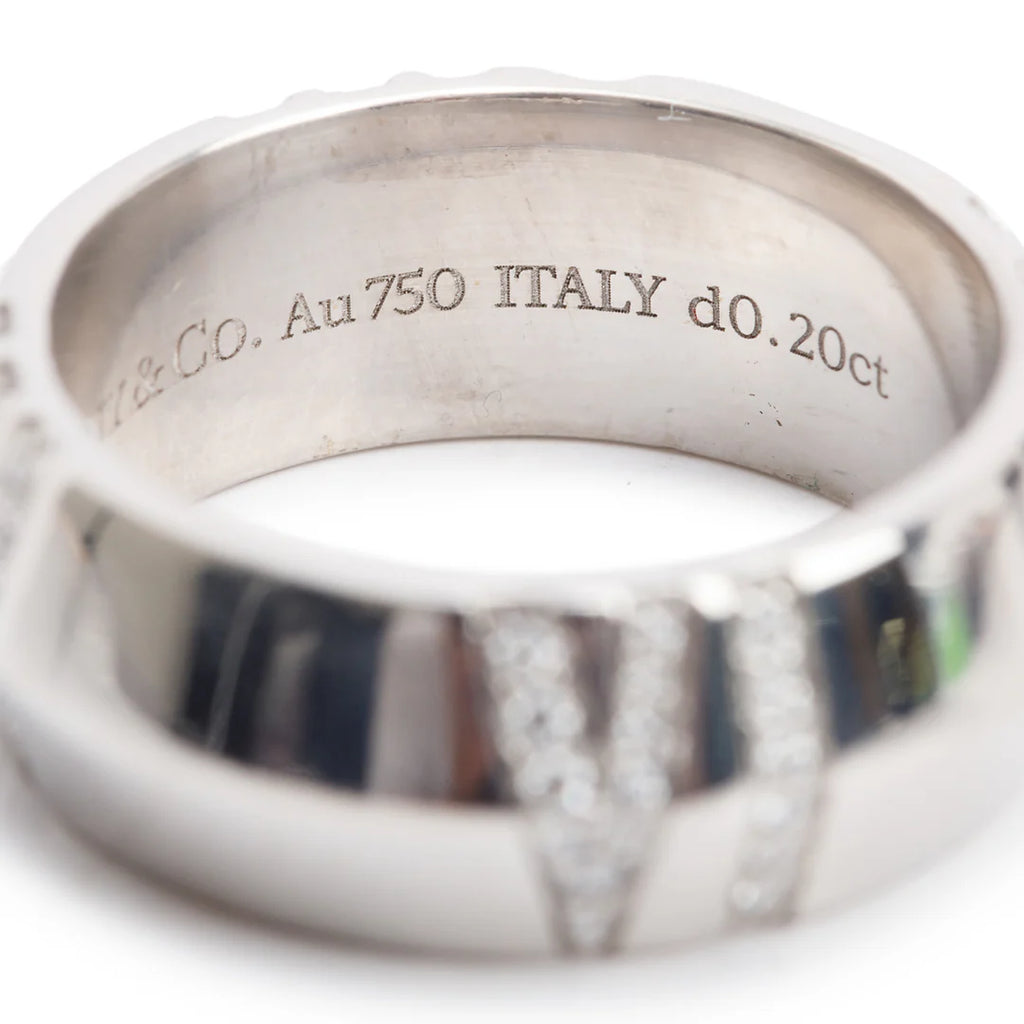 18k White Gold Diamond Atlas X Closed Wide Ring, Size 6 w/ Box