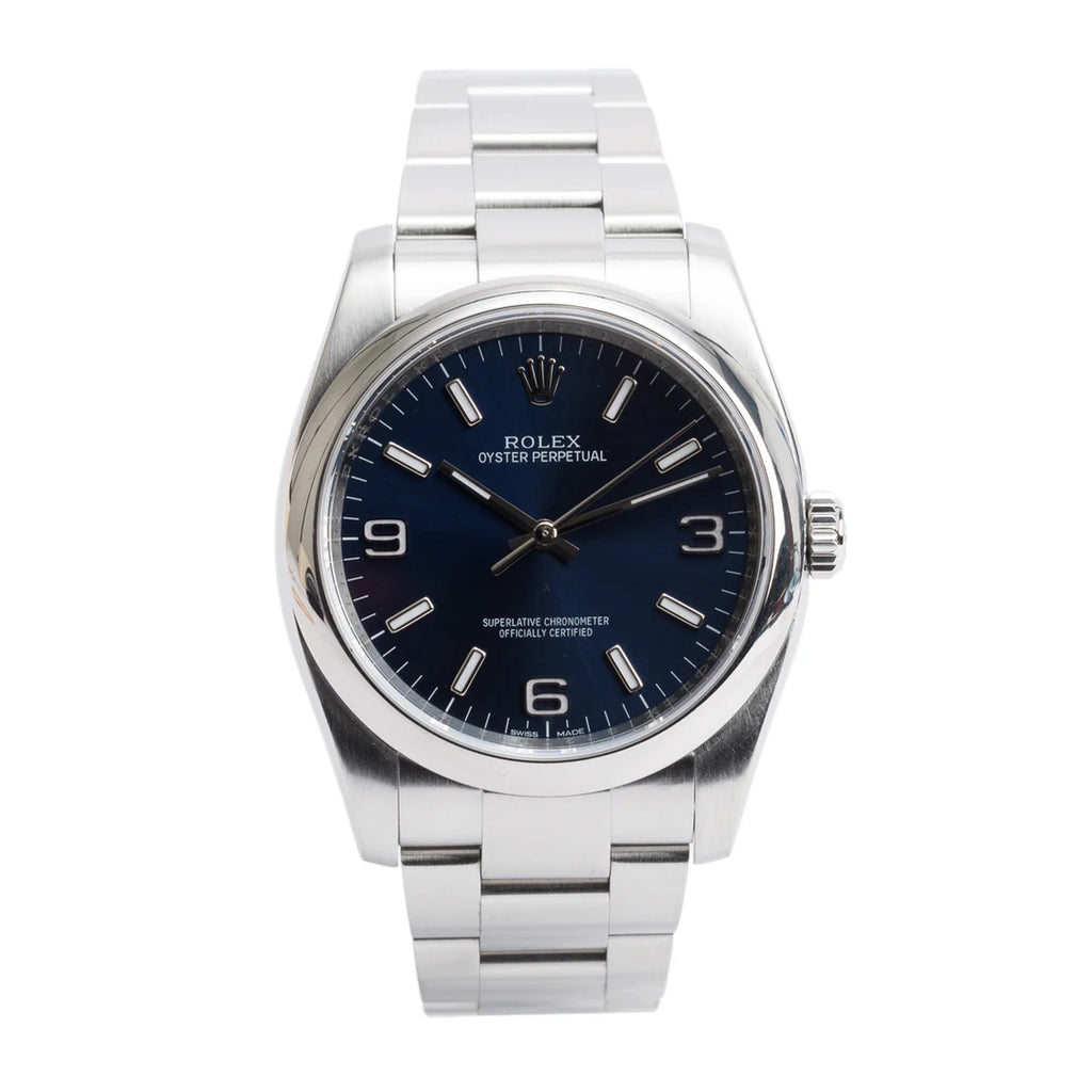 Stainless Steel Oyster Perpetual 36 MM Watch Blue Dial 116000 w/ Box &amp; Papers
