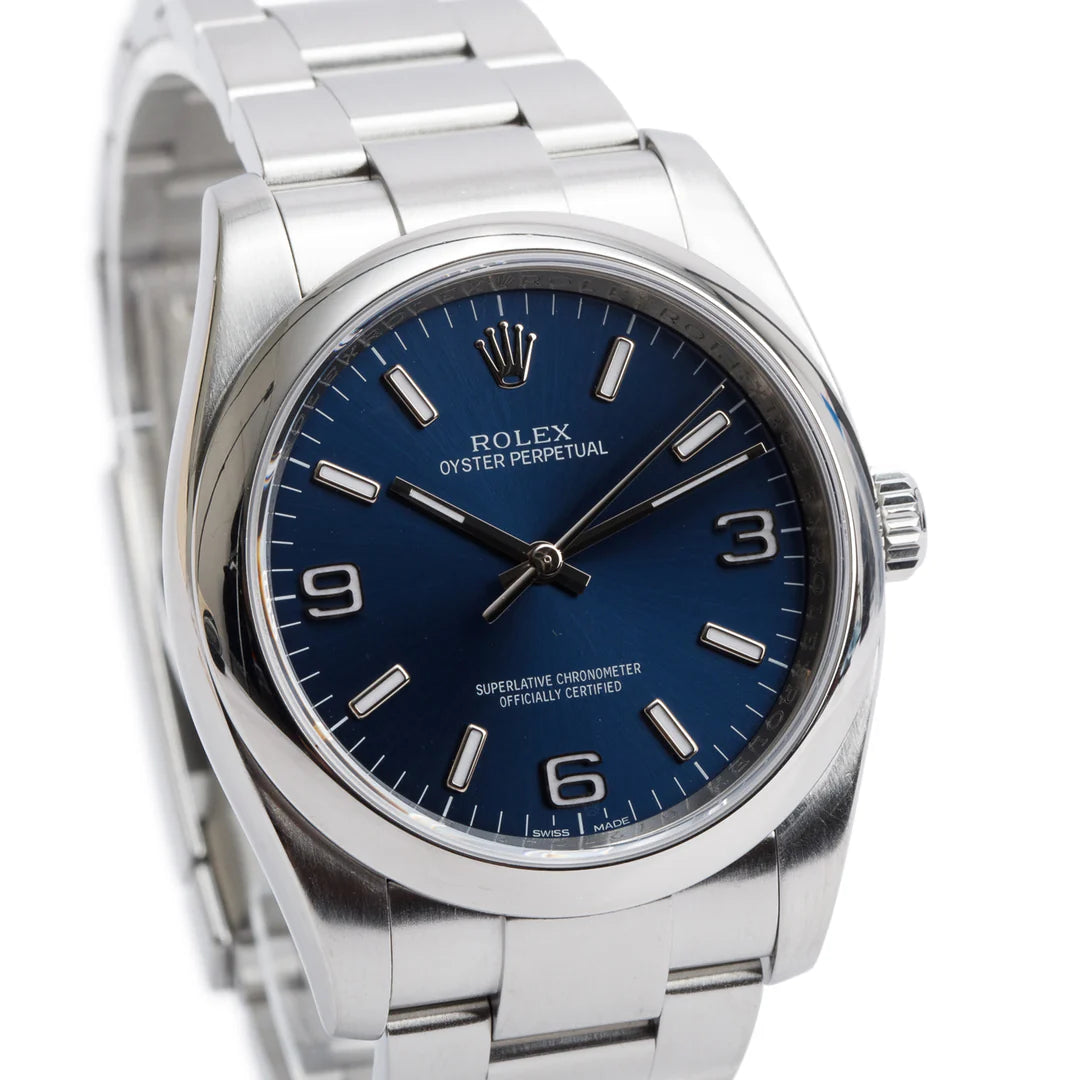 Stainless Steel Oyster Perpetual 36 MM Watch Blue Dial 116000 w/ Box &amp; Papers