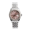 Stainless Steel Diamond Bezel Pink Diamond Dial 26 MM Datejust Watch 179384 w/ Box &amp; Papers