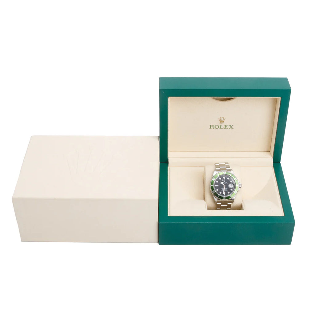 Stainless Steel Submariner Date 'Kermit' 40 MM Watch 16610T w/ Box Coeur Cult Core