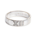 18k White Gold Diamond Atlas Band Ring, Size 8.5