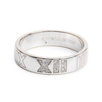 18k White Gold Diamond Atlas Band Ring, Size 8.5