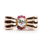 14k Rose Gold Ruby and Diamond Ring, Size 6.5 Coeur Cult Core