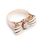 14k Rose Gold Ruby and Diamond Ring, Size 6.5 Coeur Cult Core