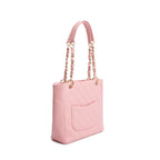 Pink Caviar Leather Petite Shopping Tote