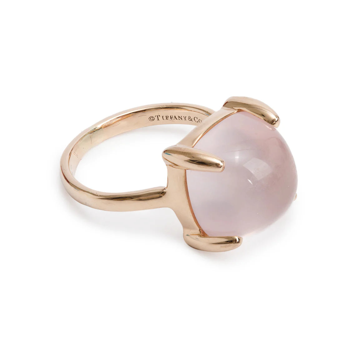 Paloma Picasso 18k Rose Gold Rose Quartz Sugar Stacks Ring, Size 6 w/ Box