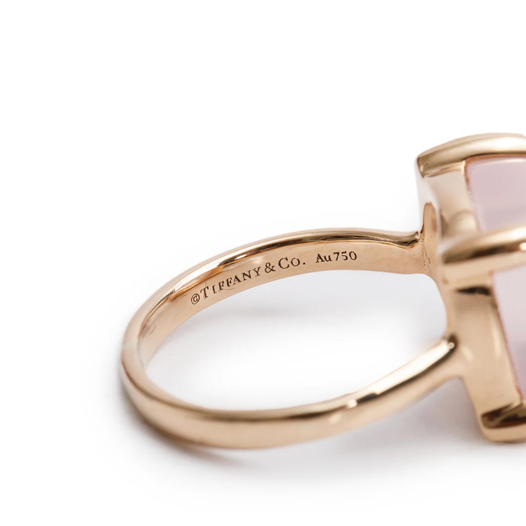 Paloma Picasso 18k Rose Gold Rose Quartz Sugar Stacks Ring, Size 6 w/ Box