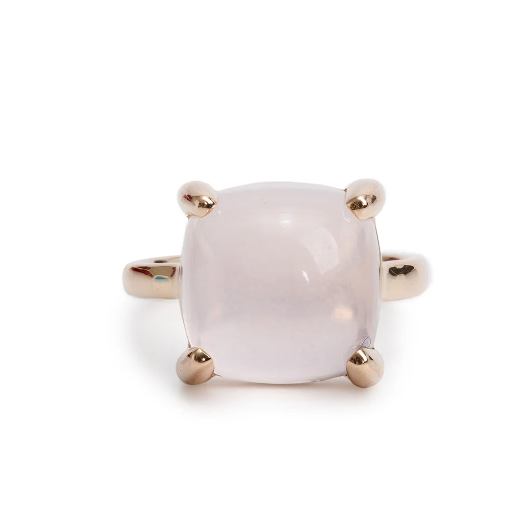 Paloma Picasso 18k Rose Gold Rose Quartz Sugar Stacks Ring, Size 6 w/ Box