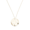 18k Yellow Gold Large Notes Round Pendant Necklace w/ Box