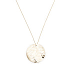 18k Yellow Gold Large Notes Round Pendant Necklace w/ Box