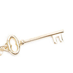 18k Yellow Gold Vintage Oval Key Pendant Necklace w/ Box