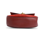 Maroon Suede Calfskin Leather Mini Drew Crossbody Bag Coeur Cult Core
