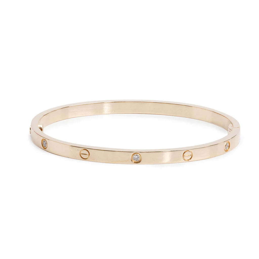 2023 18k Yellow Gold 6 Diamond Love Bracelet, Small Model, Size 16 w/ Box, Receipt &amp; Certificate Coeur Cult Core