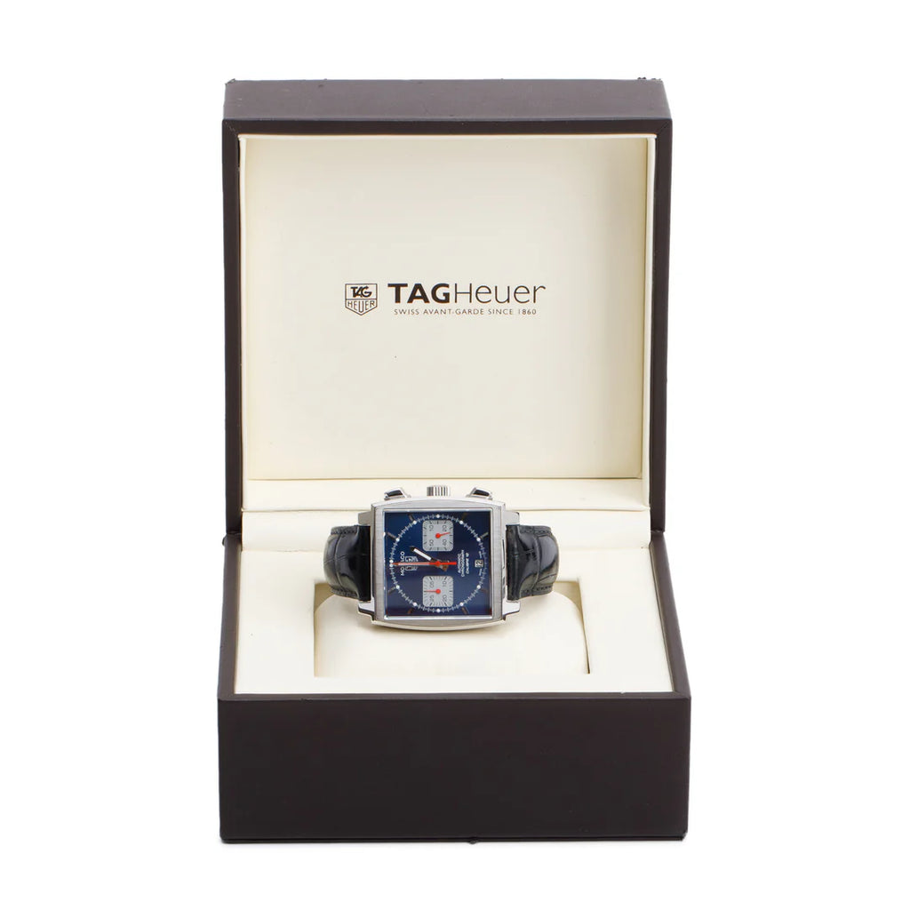 Stainless Steel Monaco 39 MM Automatic Chronograph Watch CAW2111-0 w/ Box