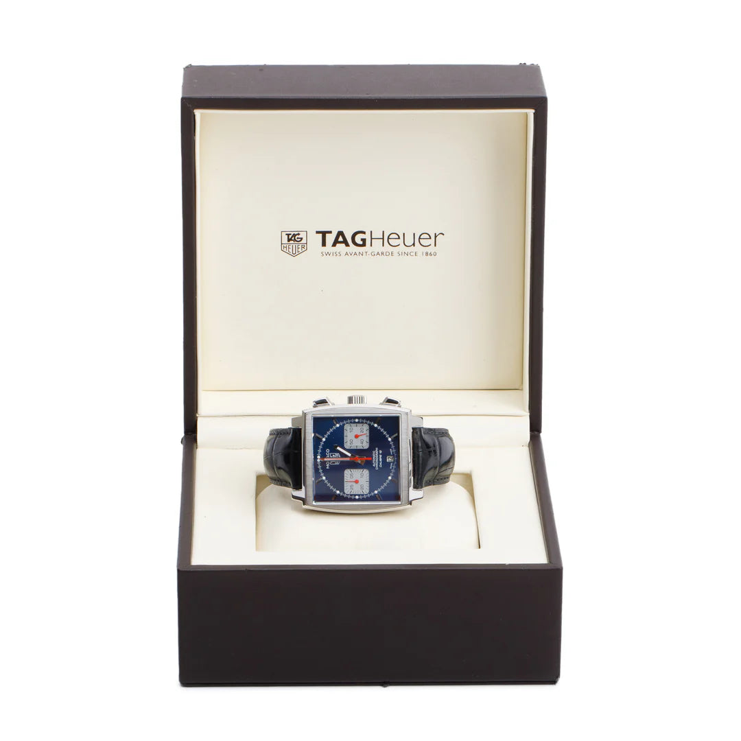 Stainless Steel Monaco 39 MM Automatic Chronograph Watch CAW2111-0 w/ Box