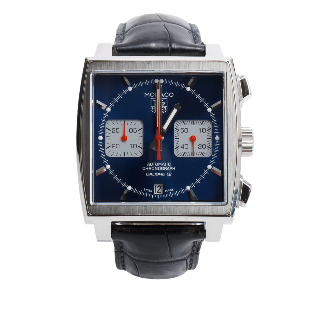 Stainless Steel Monaco 39 MM Automatic Chronograph Watch CAW2111-0 w/ Box