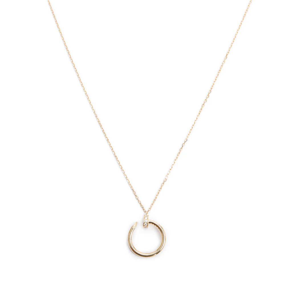 2023 18k Yellow Gold Diamond Juste Un Clou Pendant Necklace w/ Box &amp; Certificate