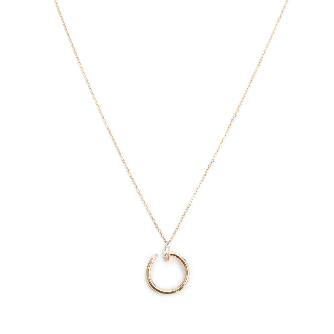 2023 18k Yellow Gold Diamond Juste Un Clou Pendant Necklace w/ Box &amp; Certificate