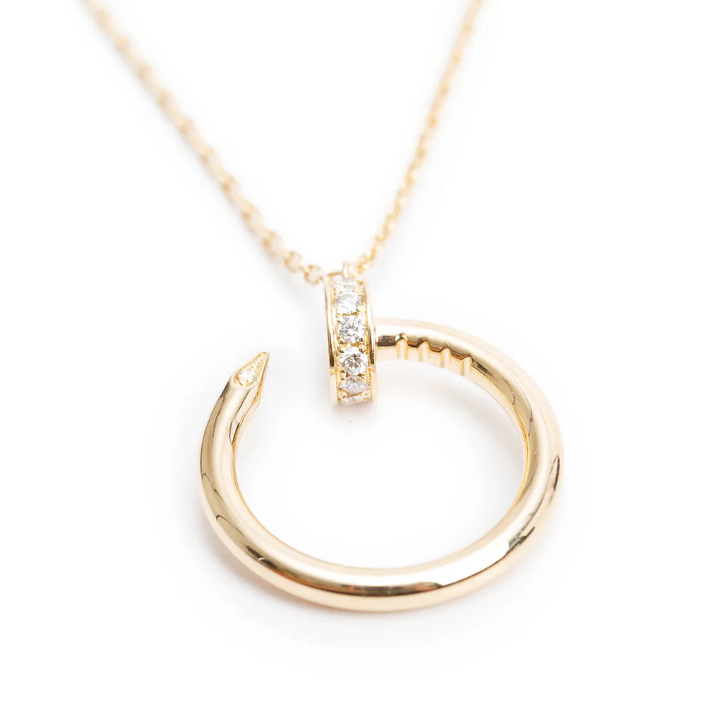 2023 18k Yellow Gold Diamond Juste Un Clou Pendant Necklace w/ Box &amp; Certificate